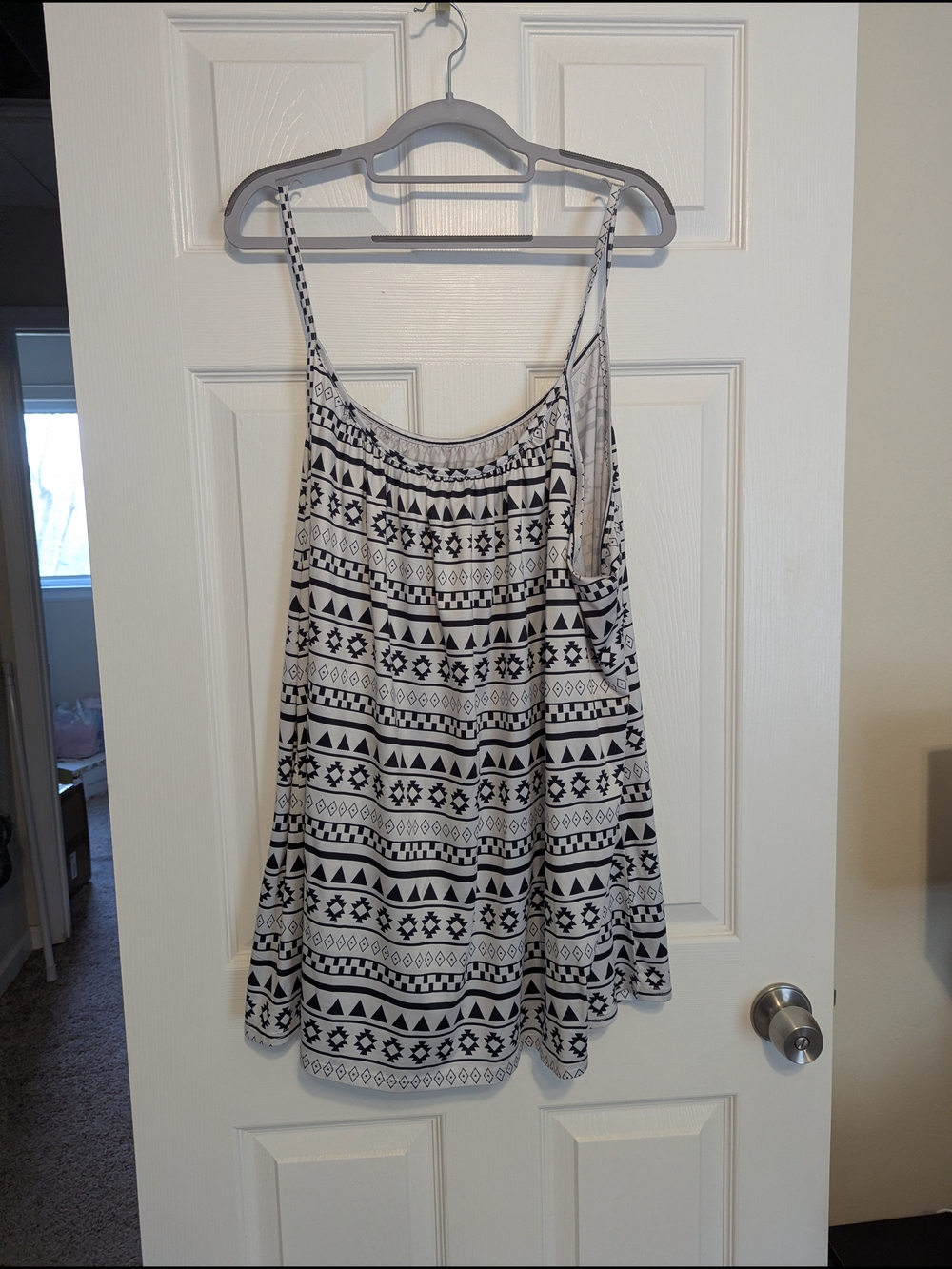 Black & White Aztec Print Spaghetti Strap Tank